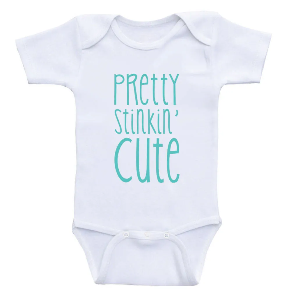 Cute Baby Clothes "Pretty Stinkin' Cute" Unisex Baby One-Piece Bodysuits