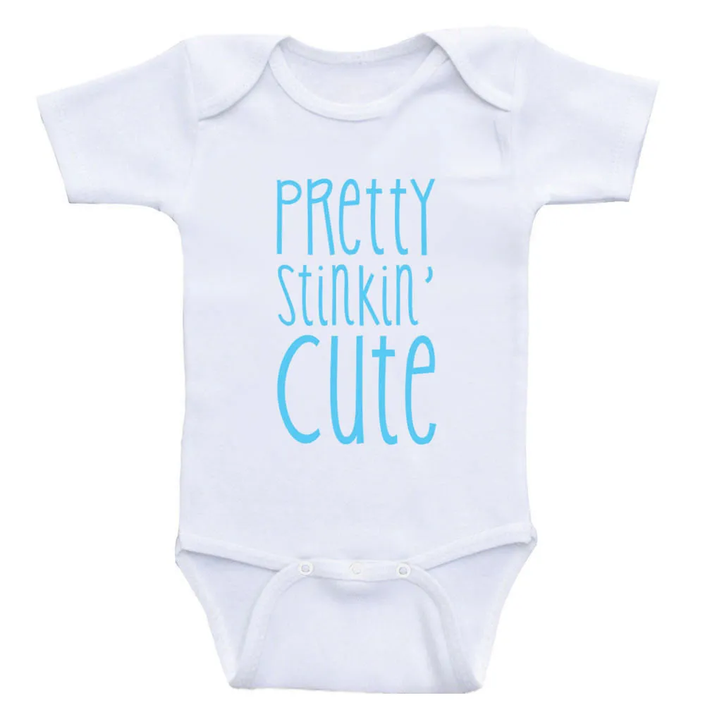 Cute Baby Clothes "Pretty Stinkin' Cute" Unisex Baby One-Piece Bodysuits
