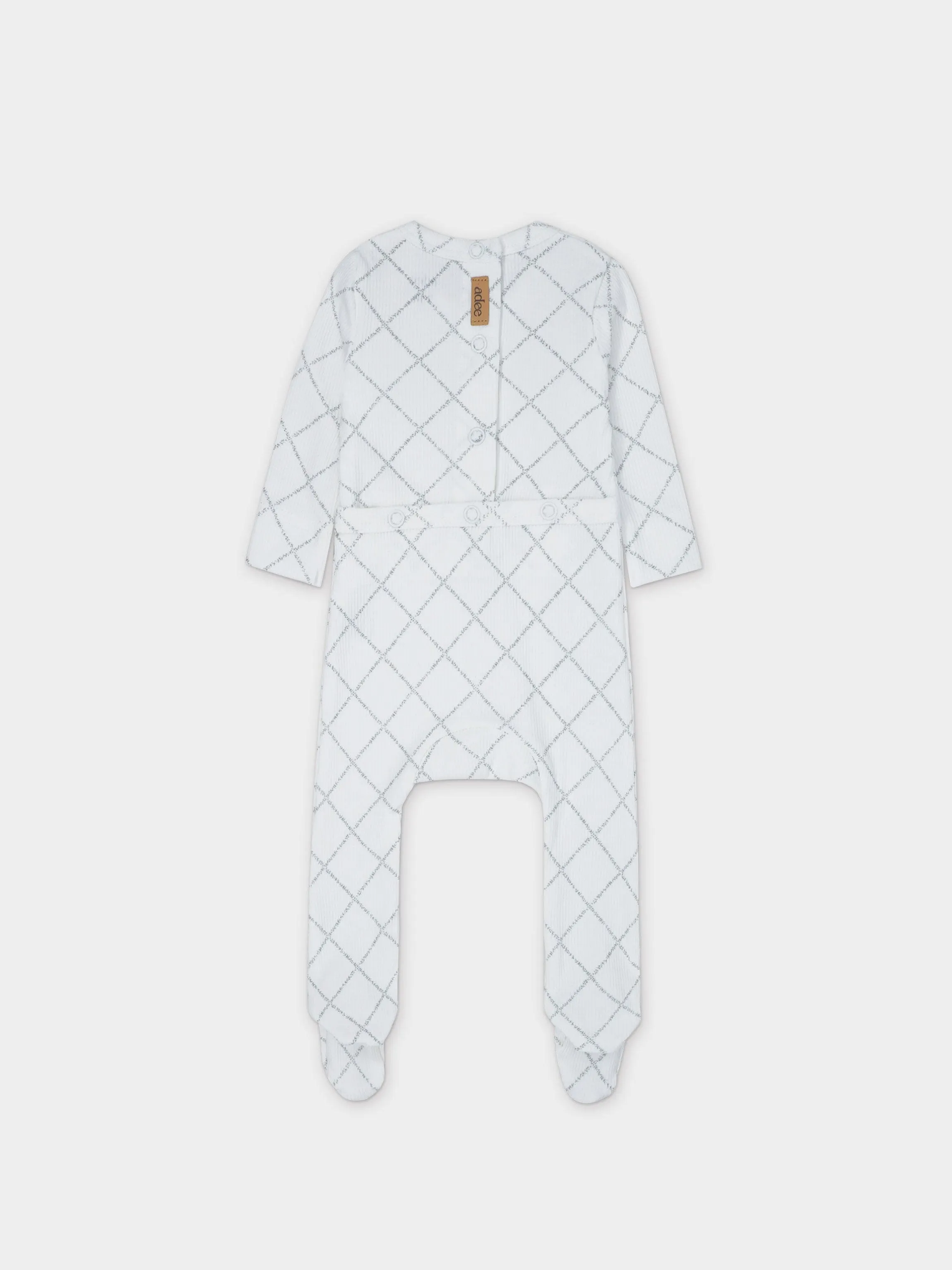 Diamond Feather Print Layette Set- Grey