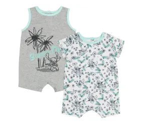Disney Lilo and Stitch Baby Boy Rompers, 2-Pack