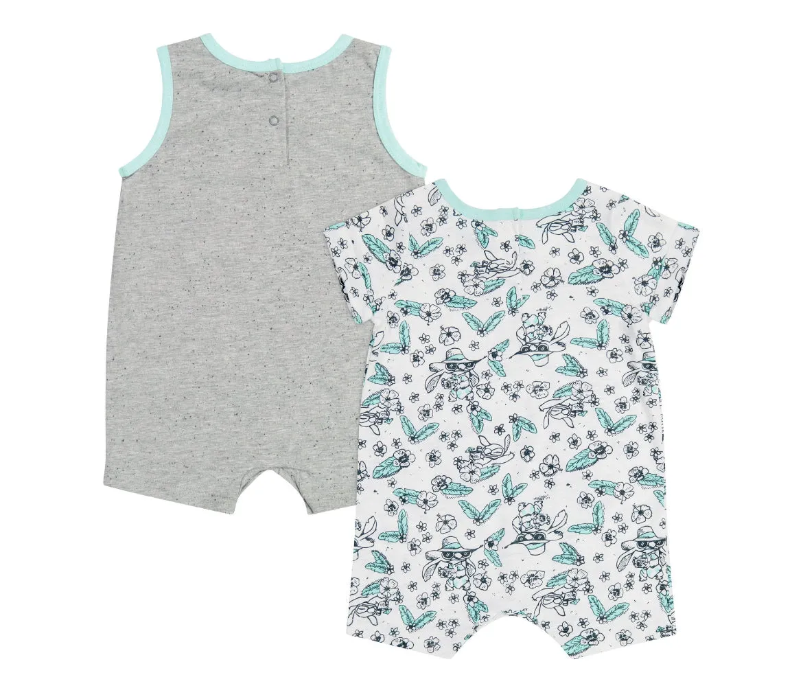 Disney Lilo and Stitch Baby Boy Rompers, 2-Pack