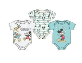 Disney Mickey & Friends Baby Boys 3Pk Bodysuits