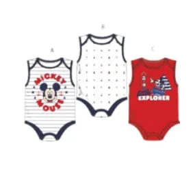 Disney Mickey Explorer Baby Boys 3Pk Bodysuits