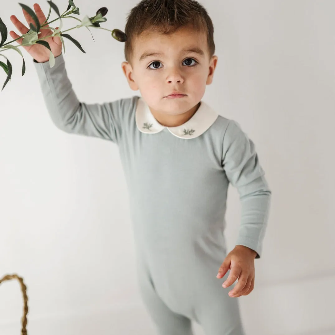 Embroidered Collar Take Me Home Set - Blue