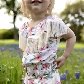 Floral Horseshoe w/t Neck Fringe Onesie Baby (0-18M)