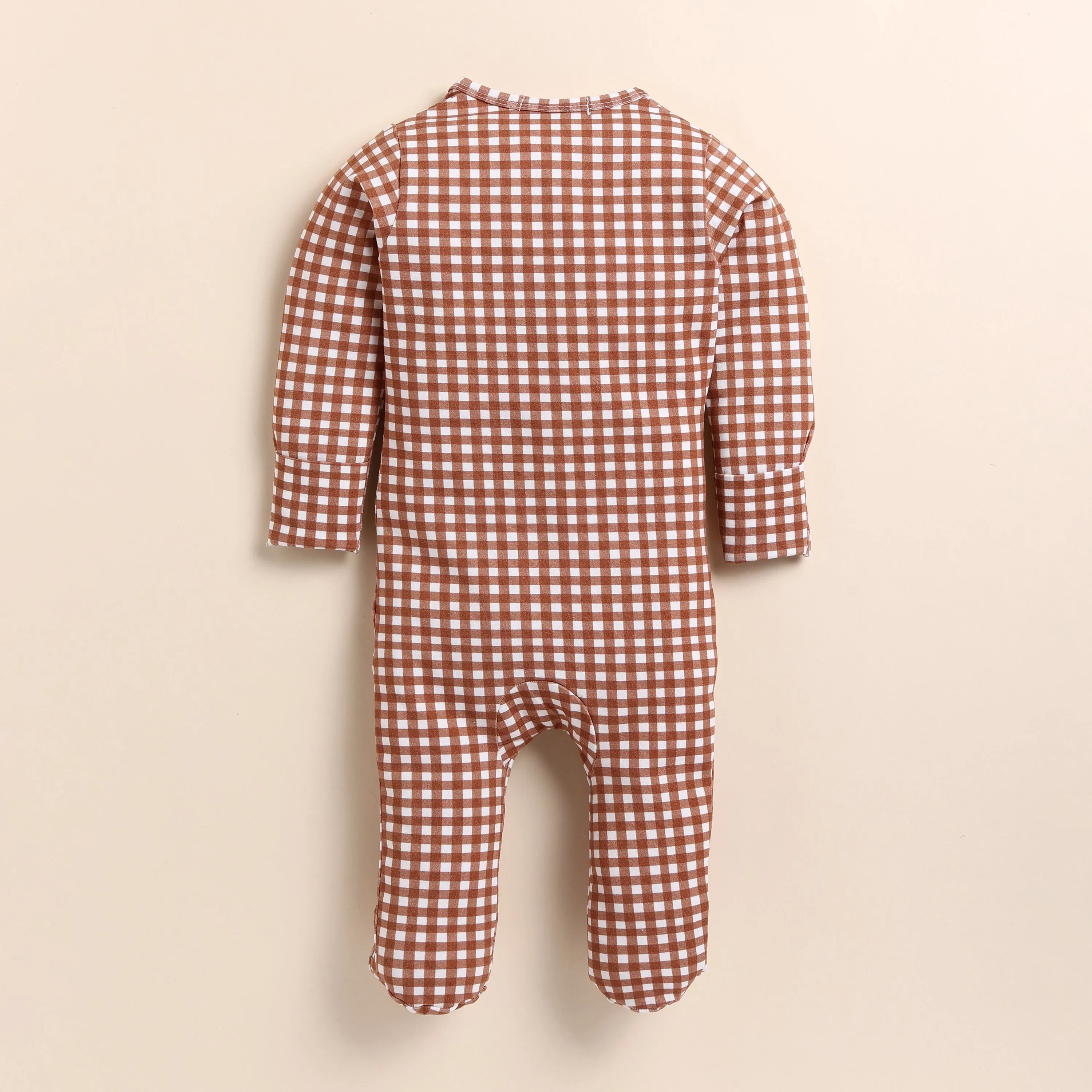 Ginger Gingham Organic Footed Sleepsuit