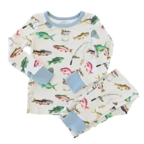 Gone Fishing Two Piece Pajama Set