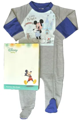 Grey Multi Disney Mickey Mouse Sleepsuit Boxed Gift