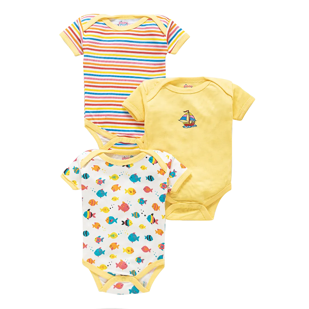 Half Sleeve Romper - Pack of 3