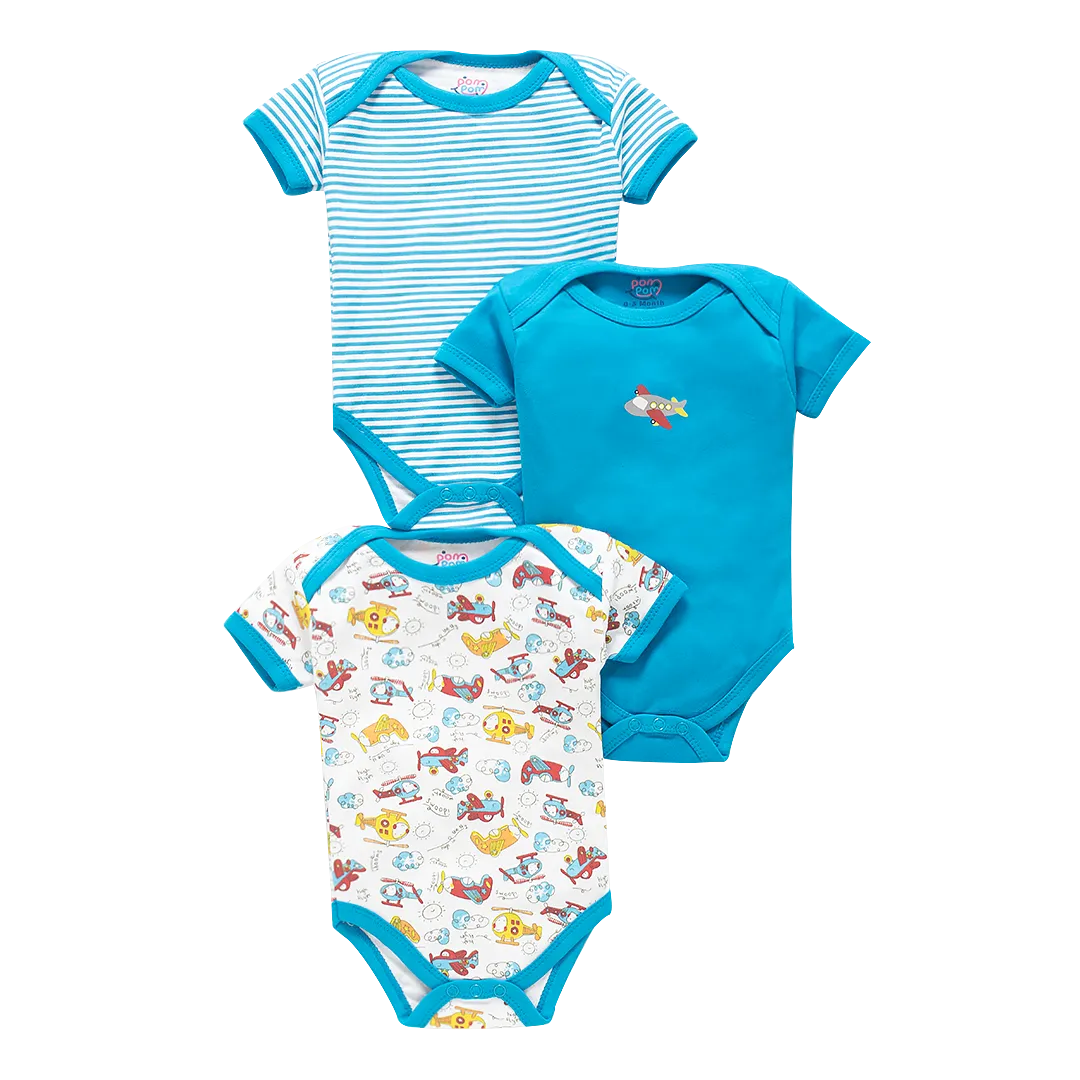 Half Sleeve Romper - Pack of 3