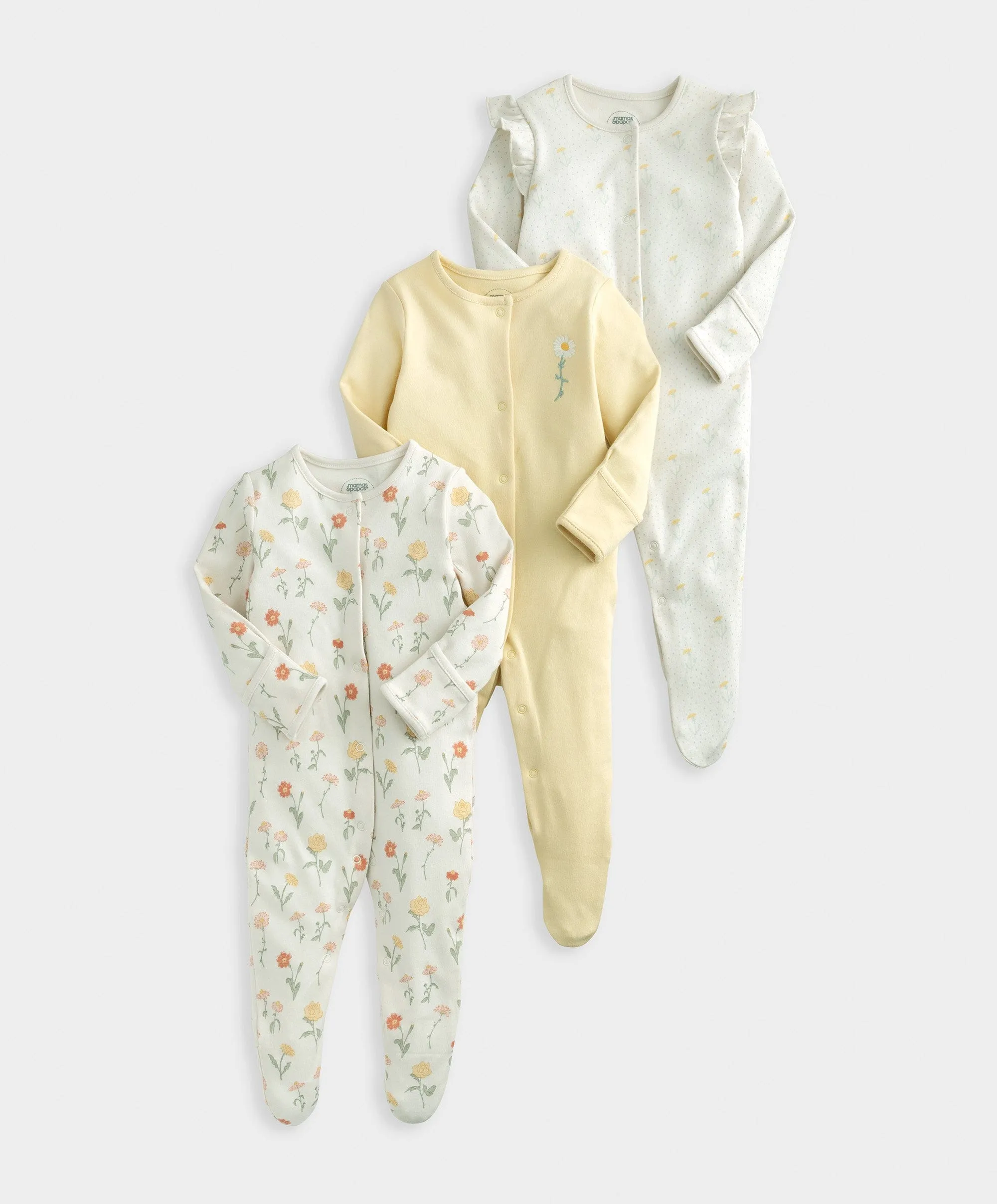 Healing Floral Sleepsuits (Set of 3)