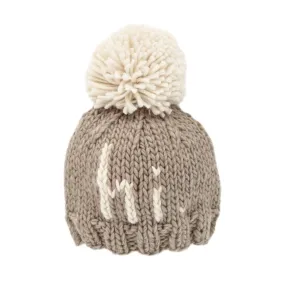 Hi. Pebble Brown Hand Knit Beanie Hat Baby & Kids