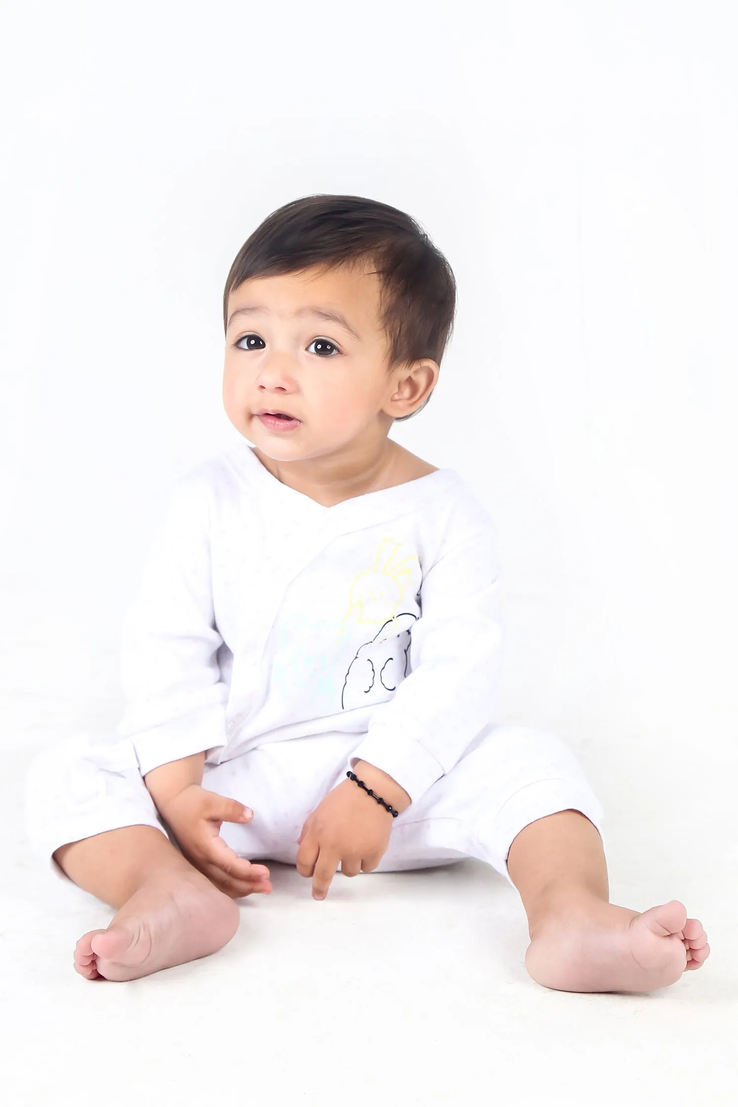 KIDS ROMPER WHITE FRONT PRINTING
