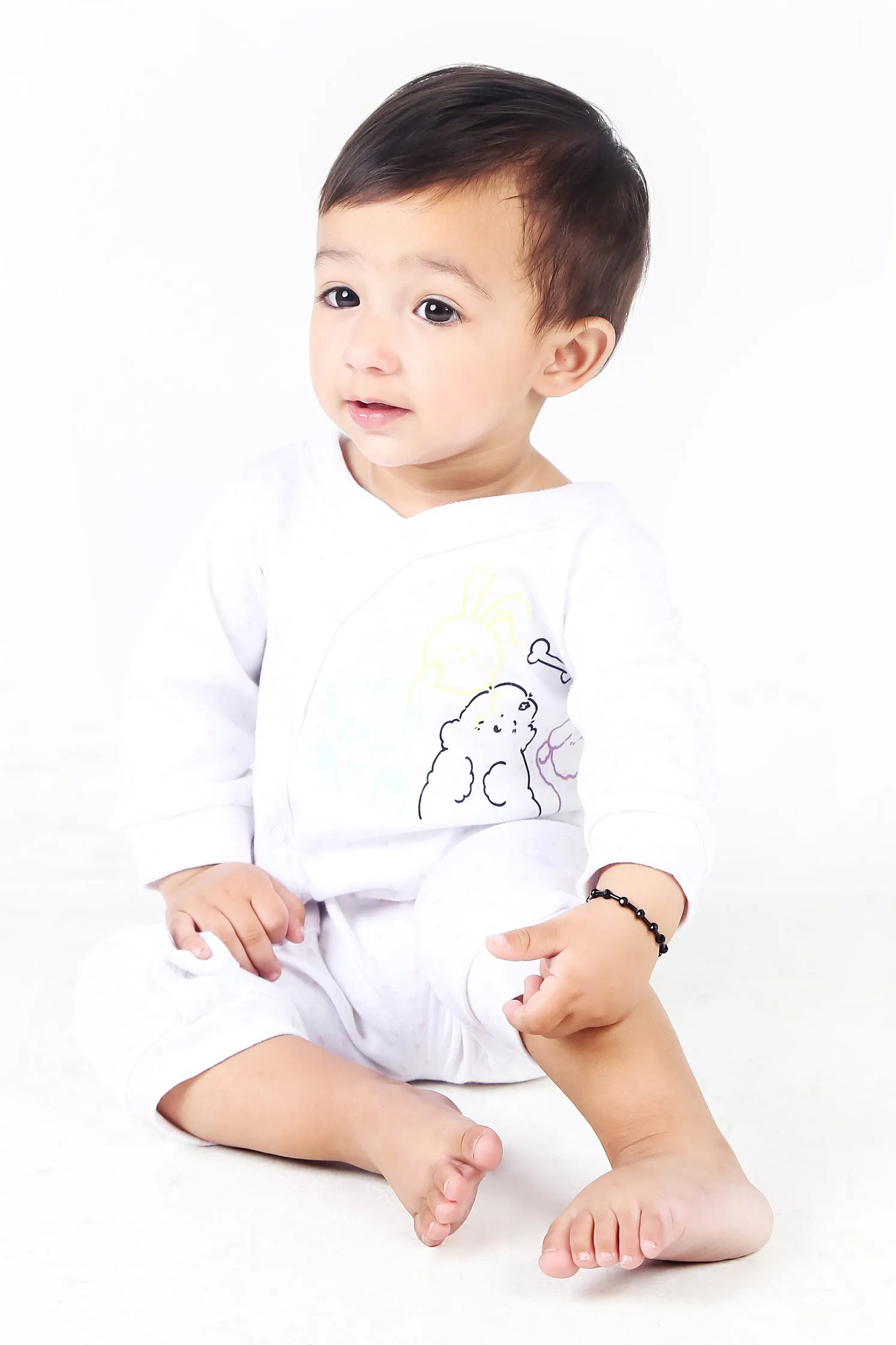 KIDS ROMPER WHITE FRONT PRINTING