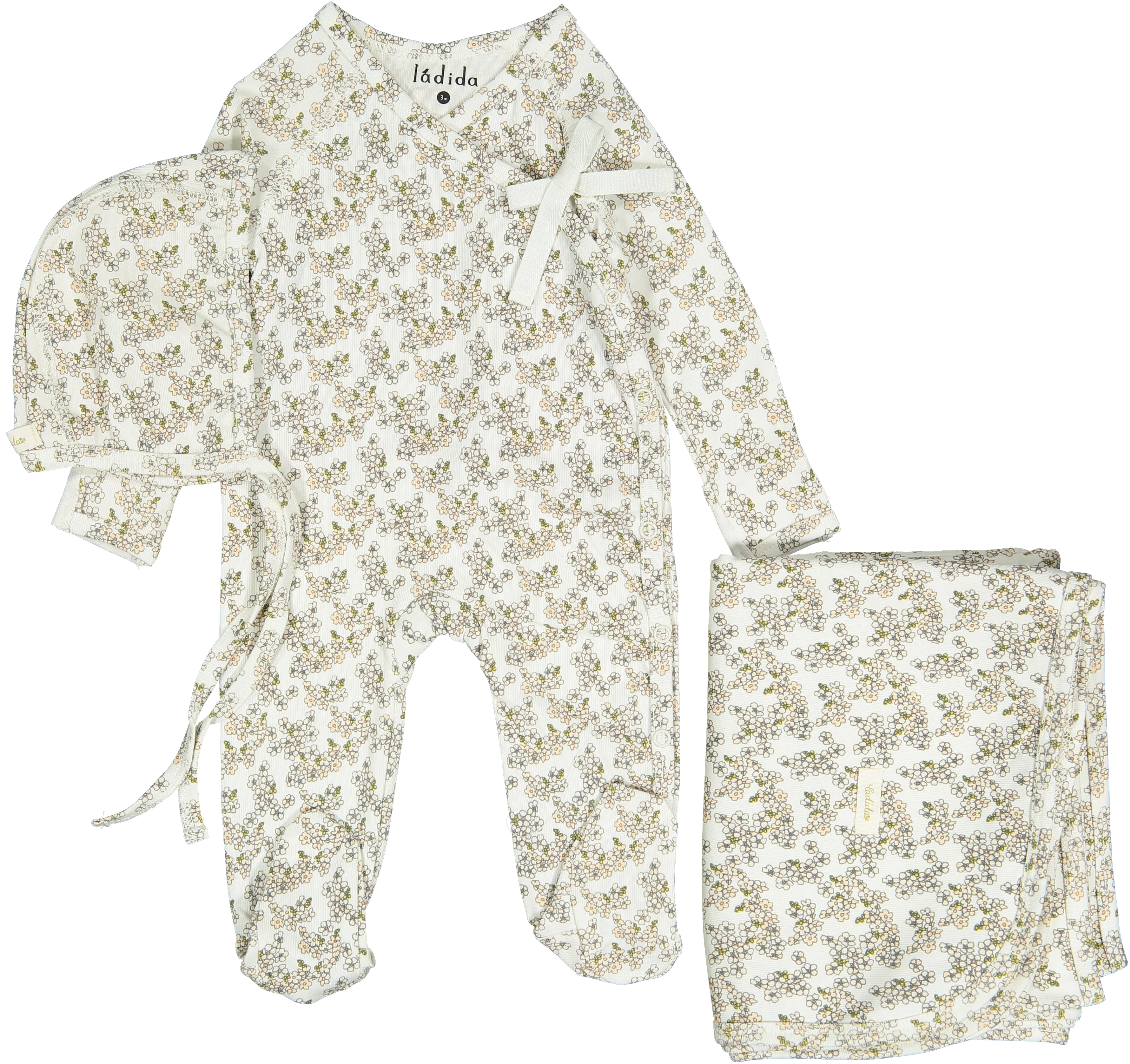 Ladida Peach Cherry Blossom Layette Set