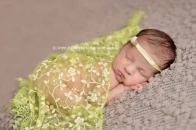 Lime Green Tassels Lace Newborn Baby Wrap Layer