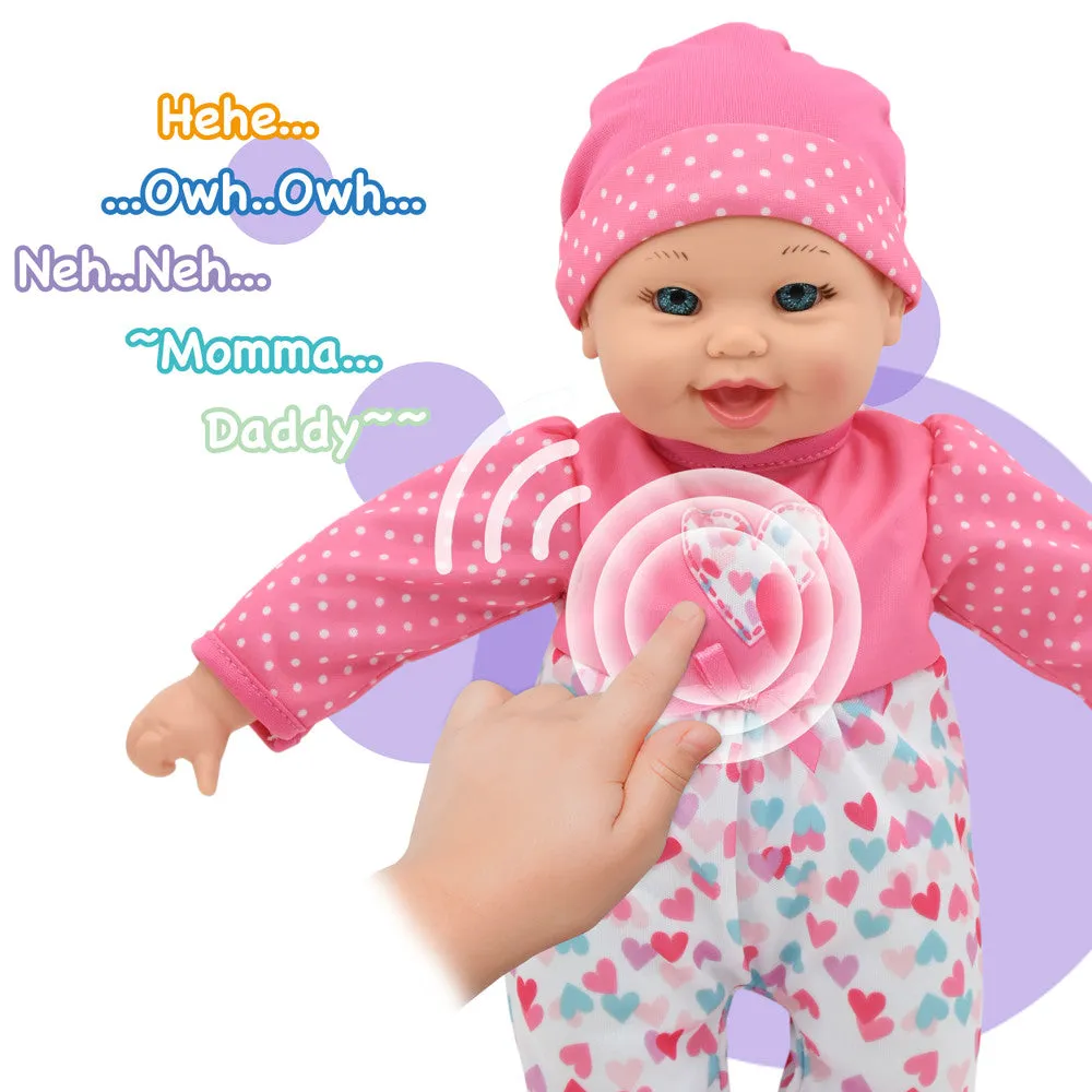 Little Darlings 12 Inch - Talking Twins with Heart-Themed Outfits