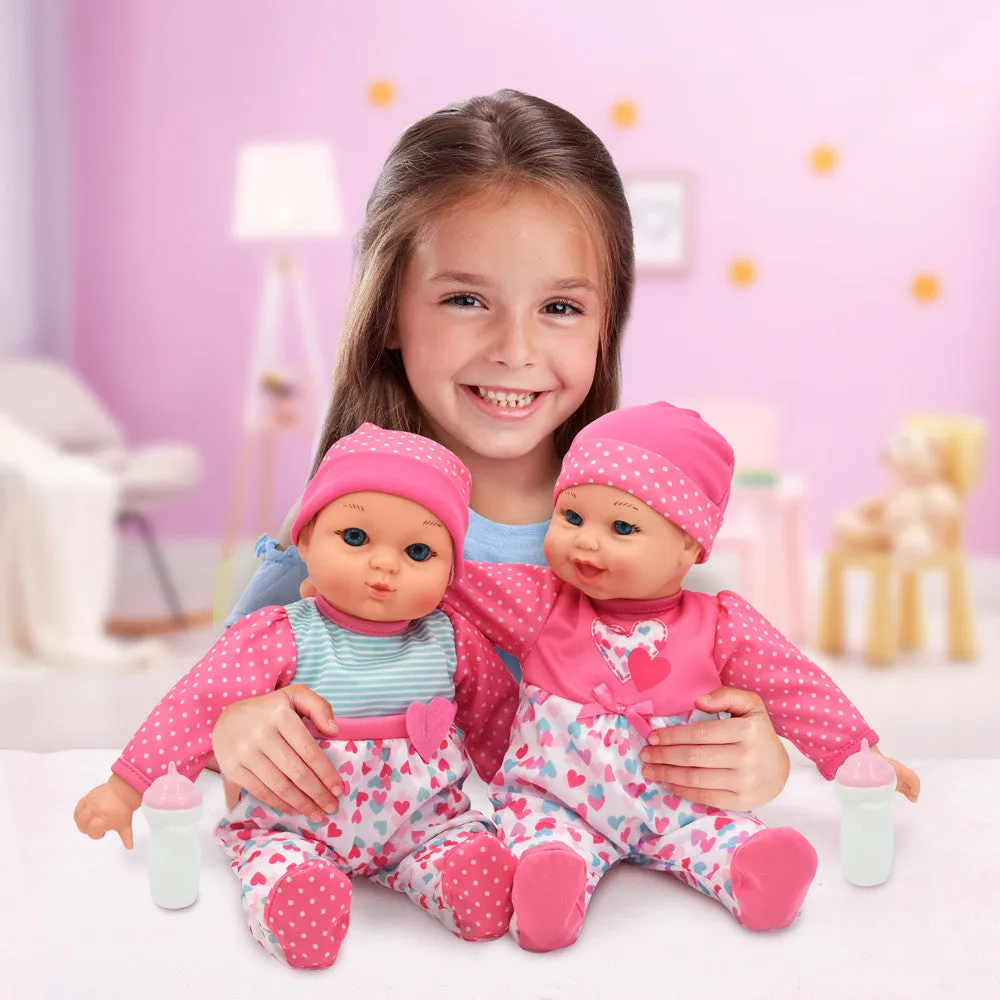 Little Darlings 12 Inch - Talking Twins with Heart-Themed Outfits