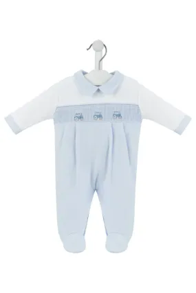 Little Tractor Smocked Sleepsuit
