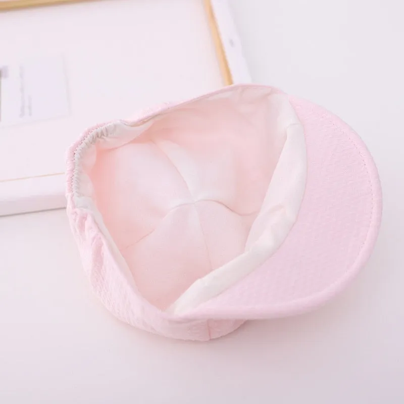 Lovely Cartoons Newborn Cap Bunny Sun Protection Windproof Spring And Autumn Solid Color Peaked Cap