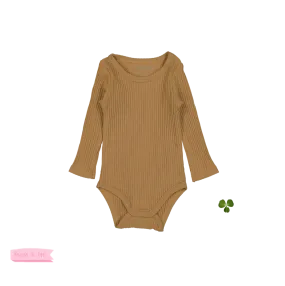 Lovley Littles The Ribbed Long Sleeve Onesie Cider