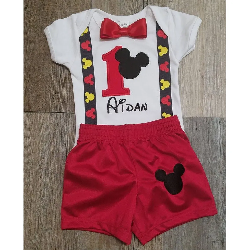 Mickey Mouse Tuxedo Baby Set with Short