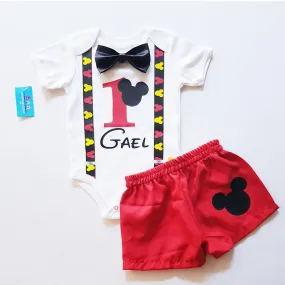 Mickey Mouse Tuxedo Baby Set with Short
