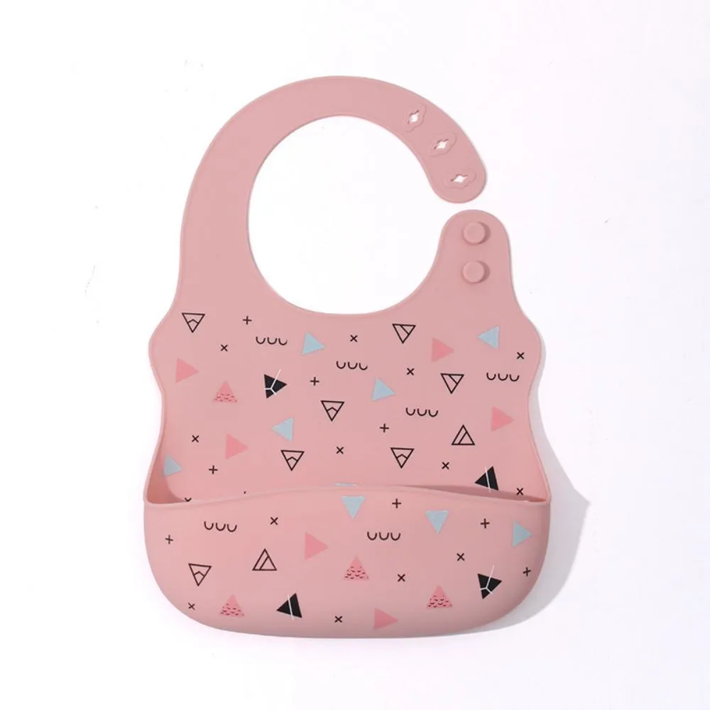 MOQ 3PCS Silica Gel Cartoon Animals Printed Bibs Baby Accessories Wholesale