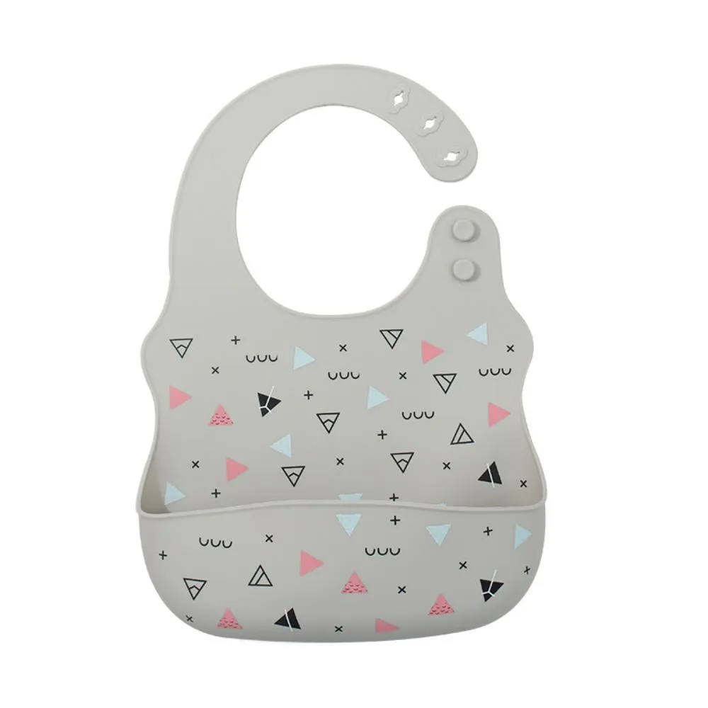MOQ 3PCS Silica Gel Cartoon Animals Printed Bibs Baby Accessories Wholesale