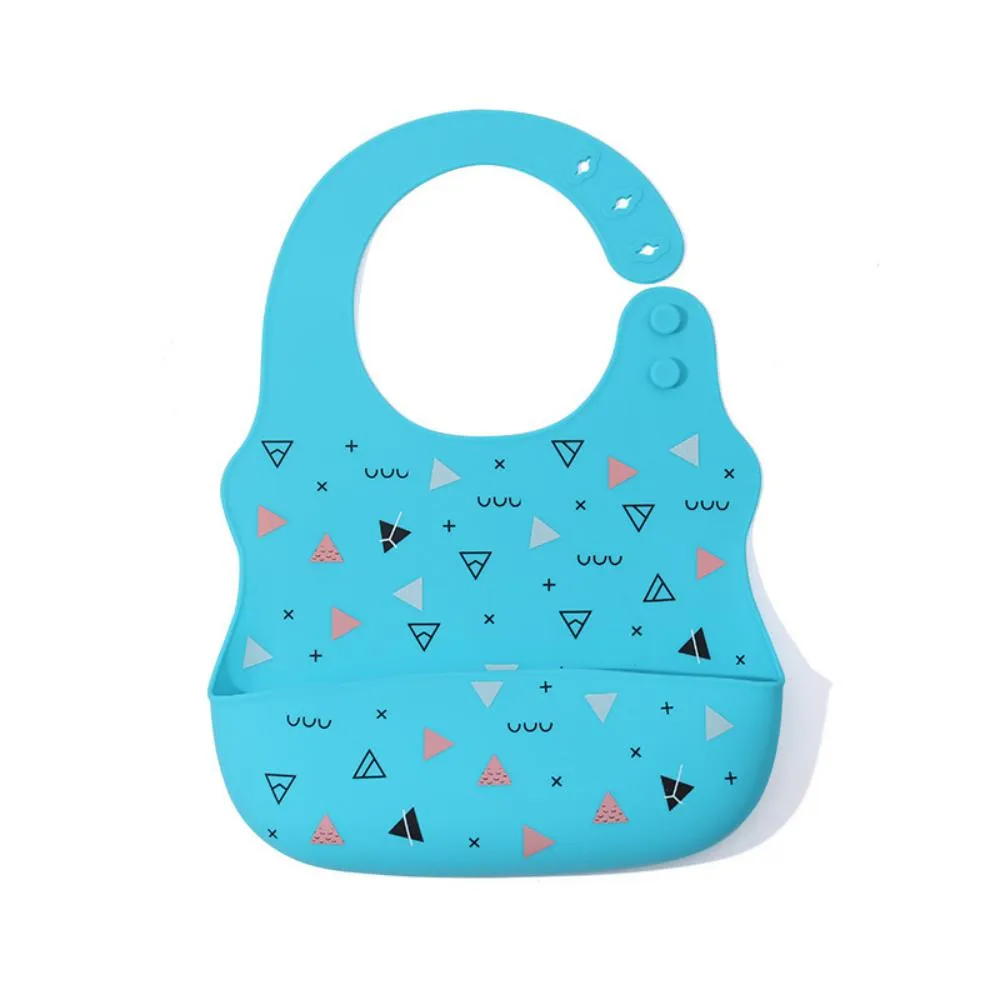 MOQ 3PCS Silica Gel Cartoon Animals Printed Bibs Baby Accessories Wholesale