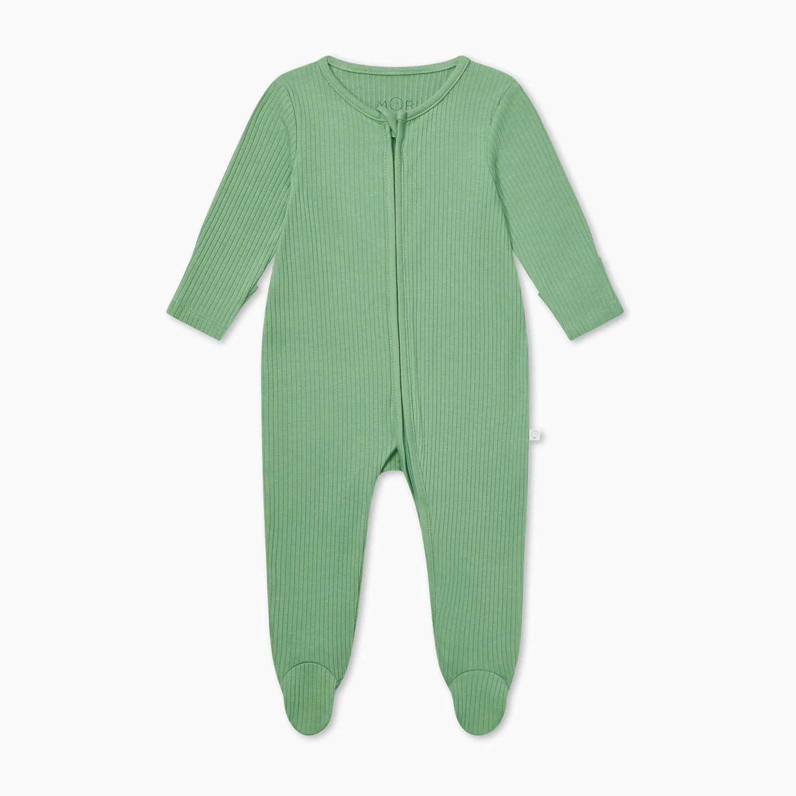 Moss Ribbed Clever Zip Sleepsuit
