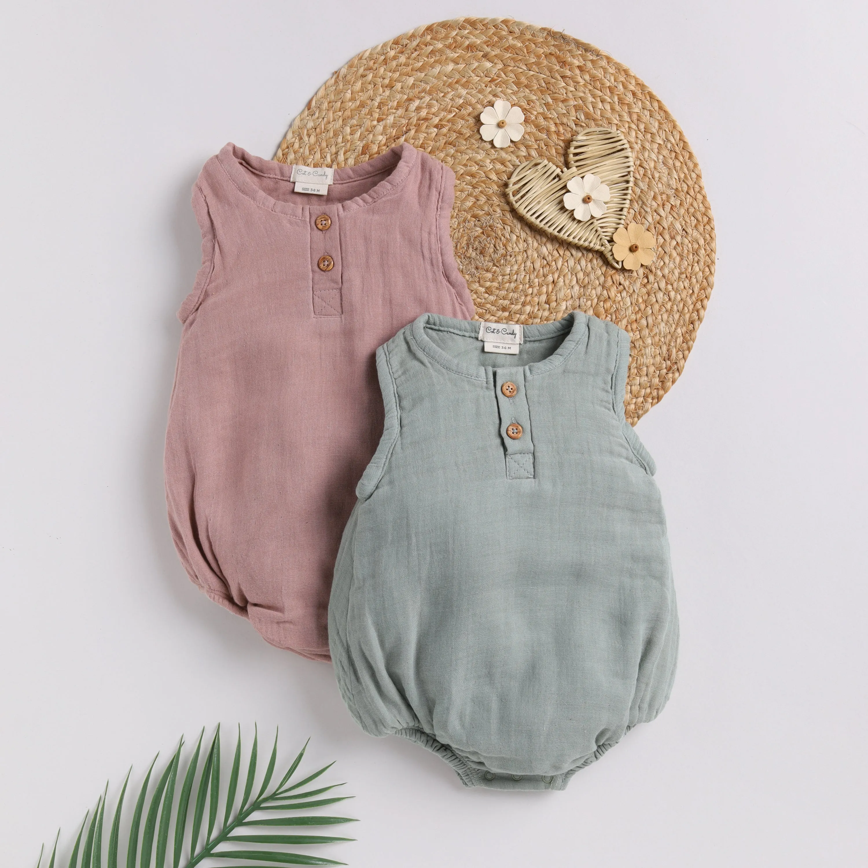 Muslin Bubble Romper - Pack of 2