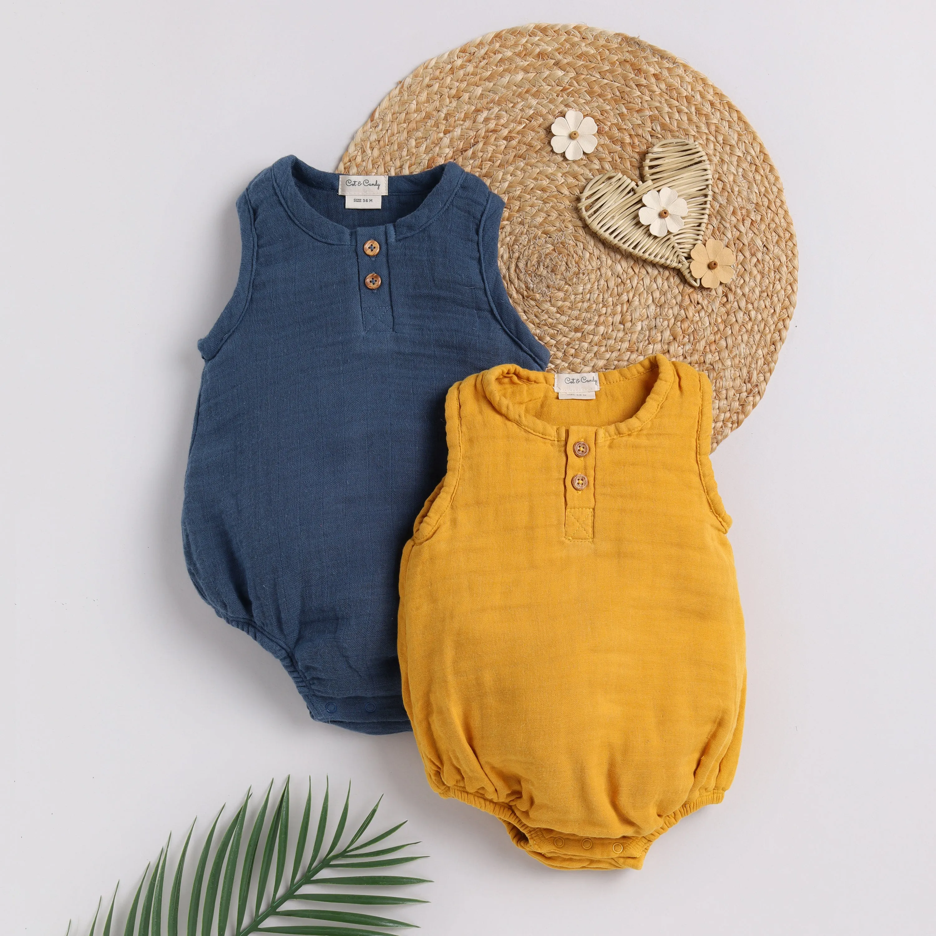 Muslin Bubble Romper - Pack of 2