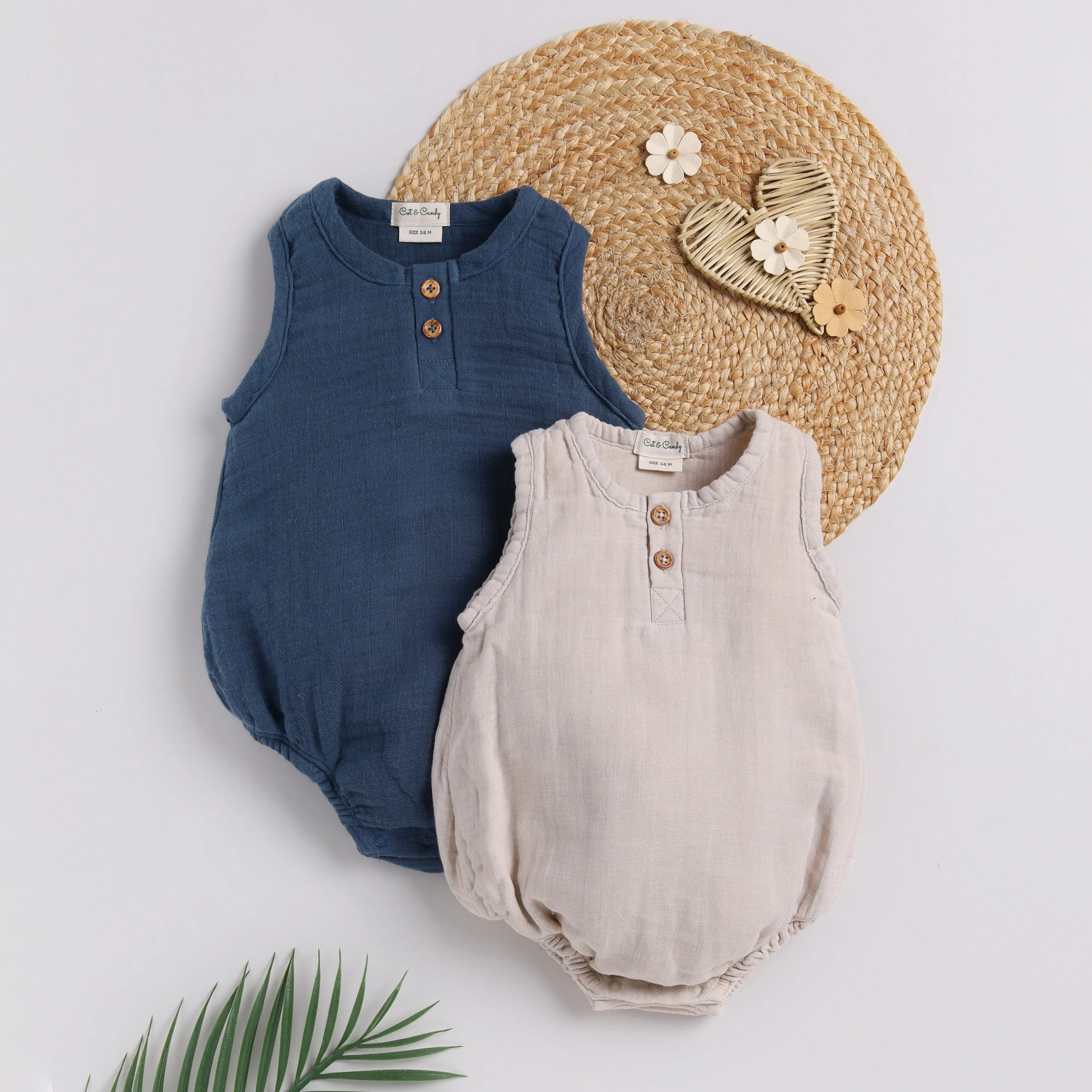 Muslin Bubble Romper - Pack of 2