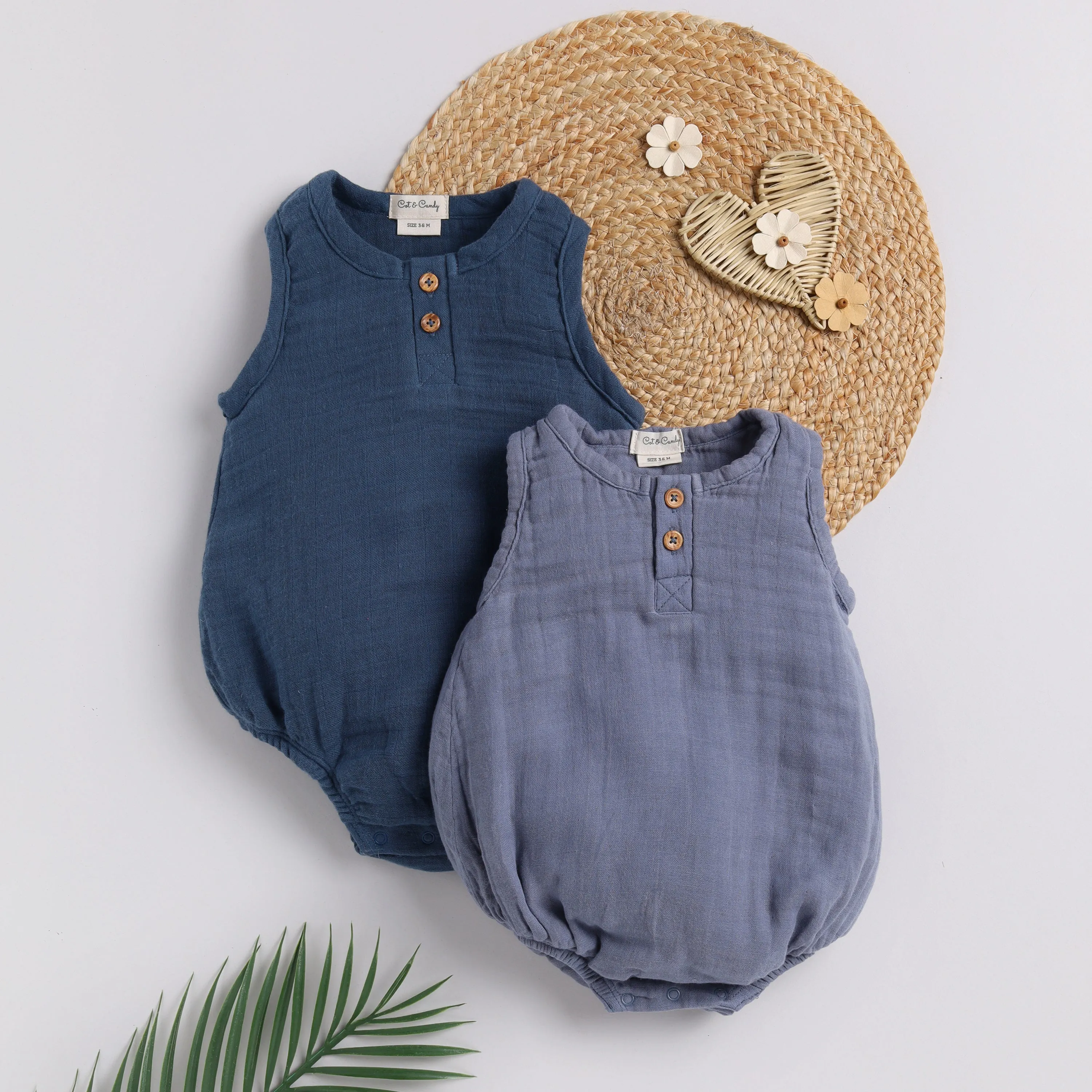 Muslin Bubble Romper - Pack of 2