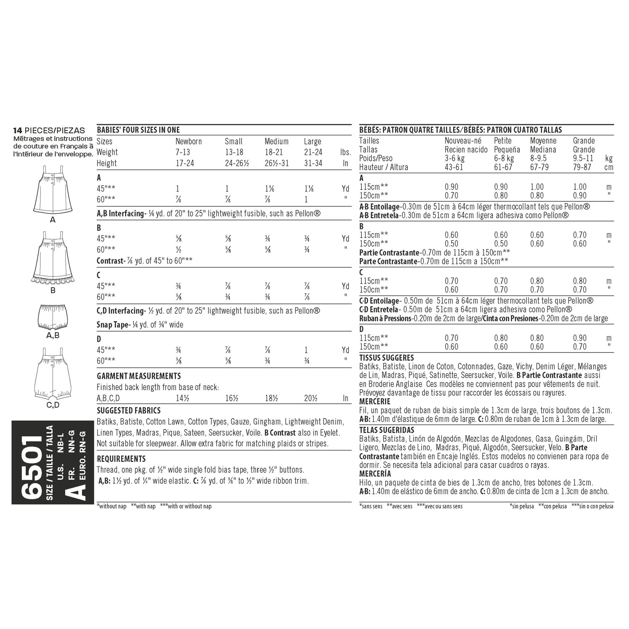 NL6501 Babies' Dress and Romper