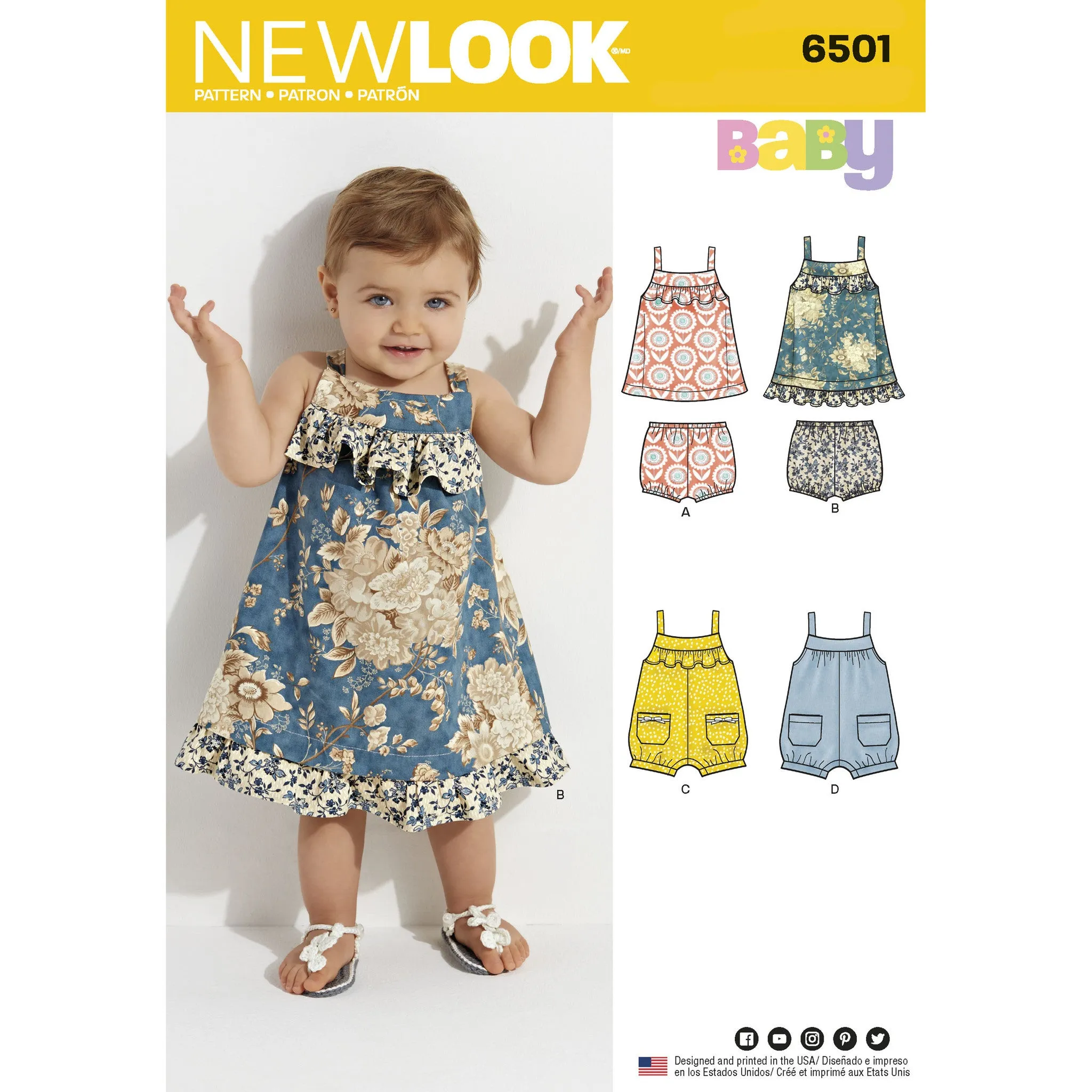 NL6501 Babies' Dress and Romper
