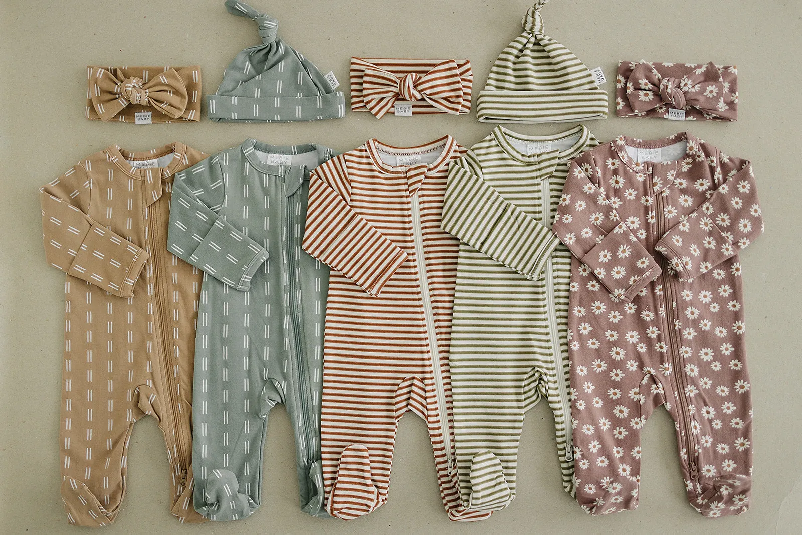 Olive Stripe Newborn Knot Hat
