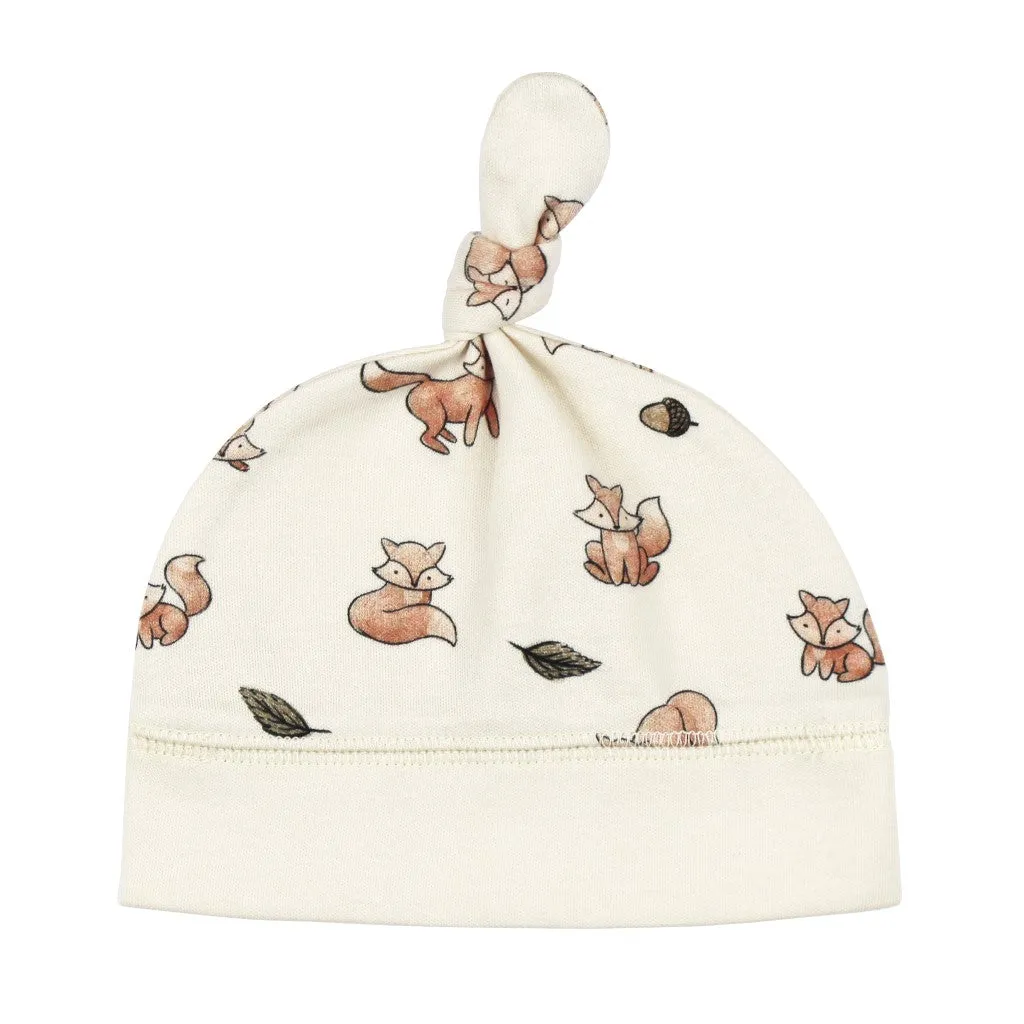 Organic Banded Top-Knot Hat - Foxy