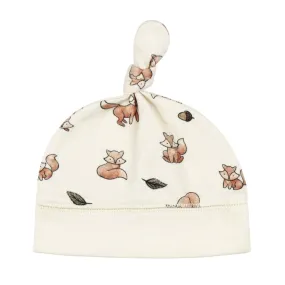 Organic Banded Top-Knot Hat - Foxy