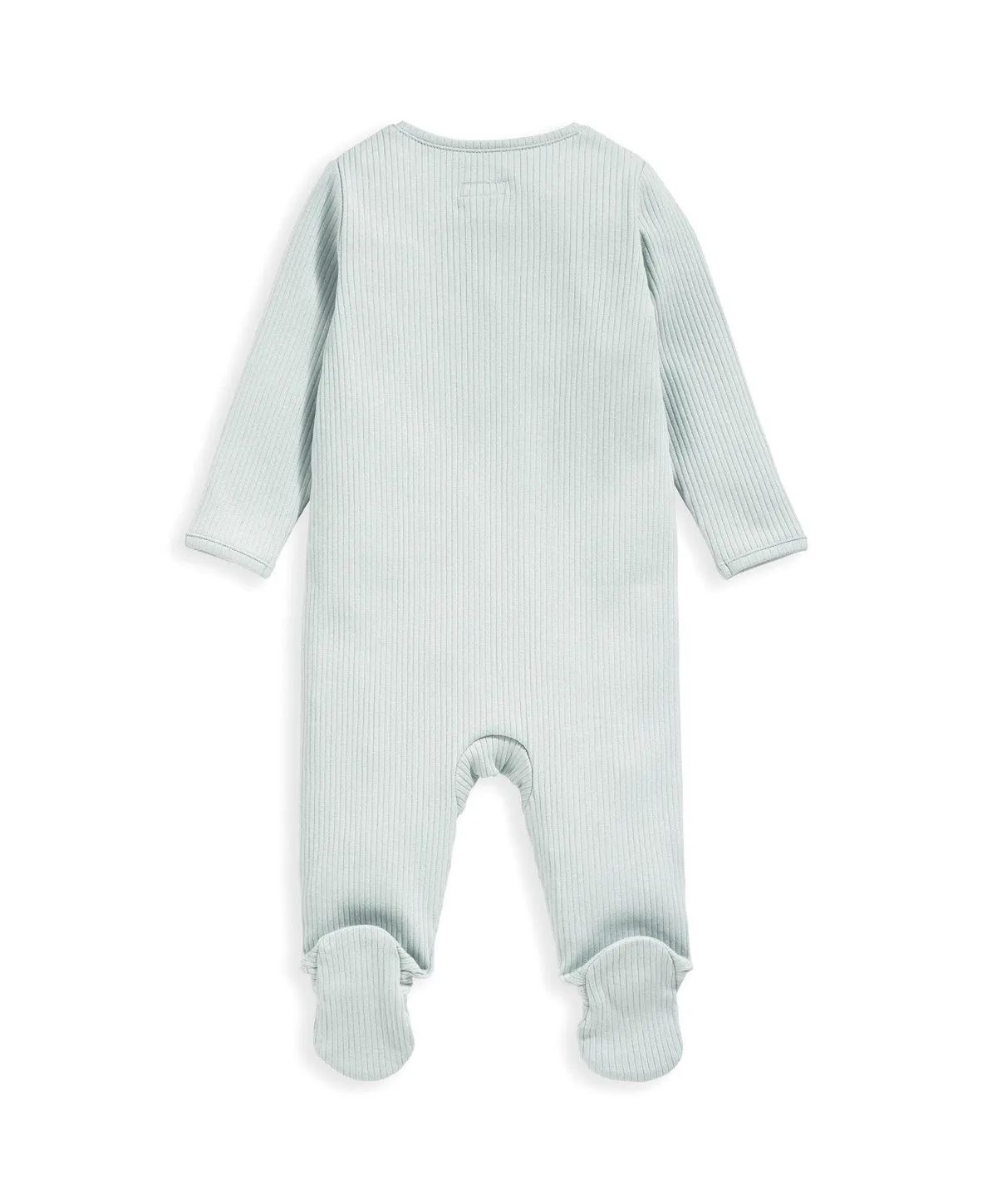 Organic Cotton Ribbed Sleepsuit - Blue