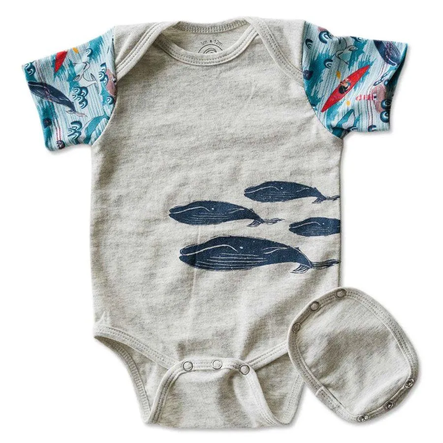 Organic Grow-With-Me Onesie - Whale