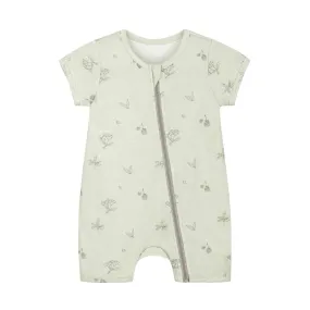 Organic Half Sleeves Zip Wrap Romper - Bacca Mint