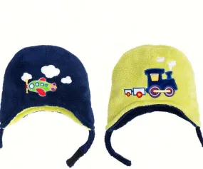 Plane/Train Winter Reversible Hat Small