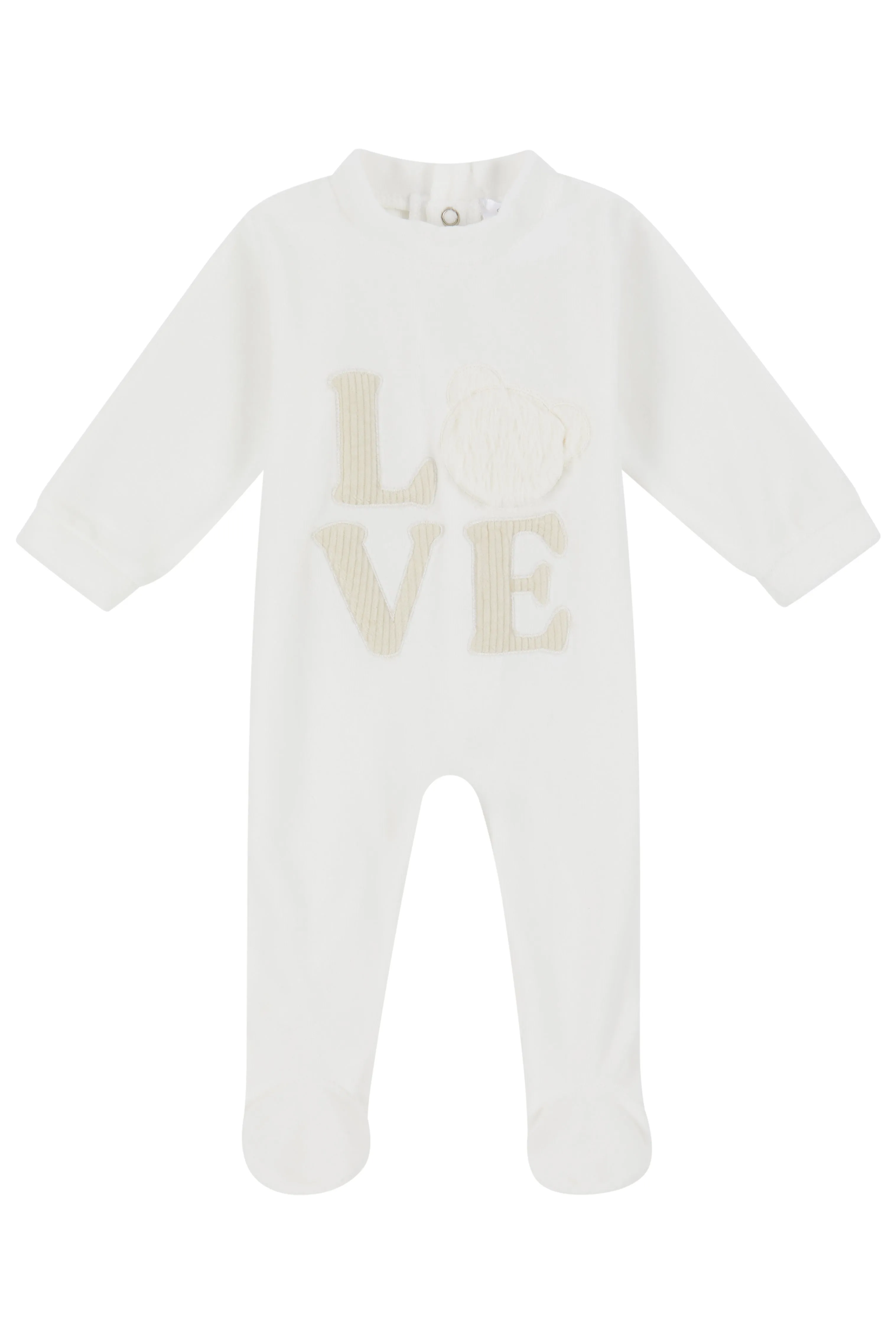 "Ari" Ivory Velour Sleepsuit