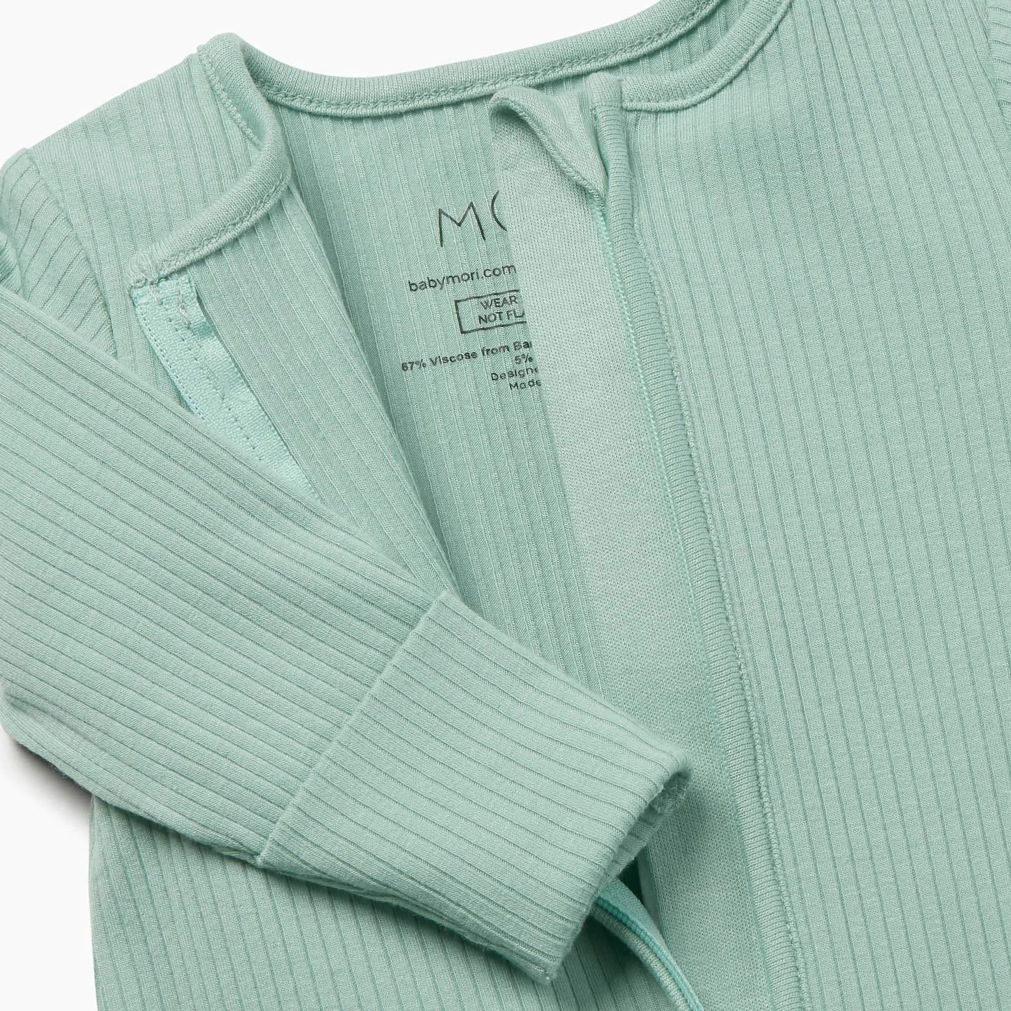 Ribbed Zip-Up Sleepsuit
