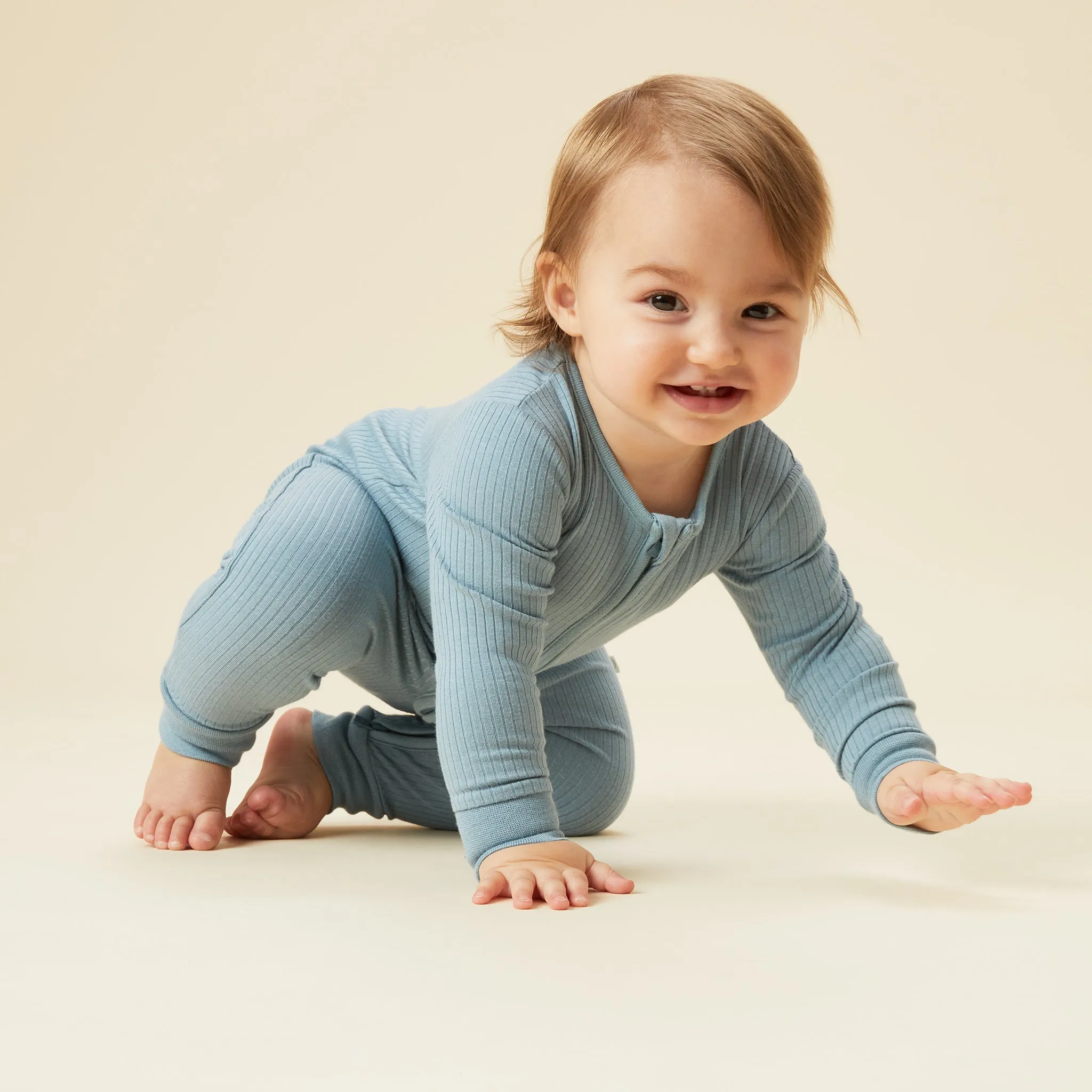 Ribbed Zip-Up Sleepsuit