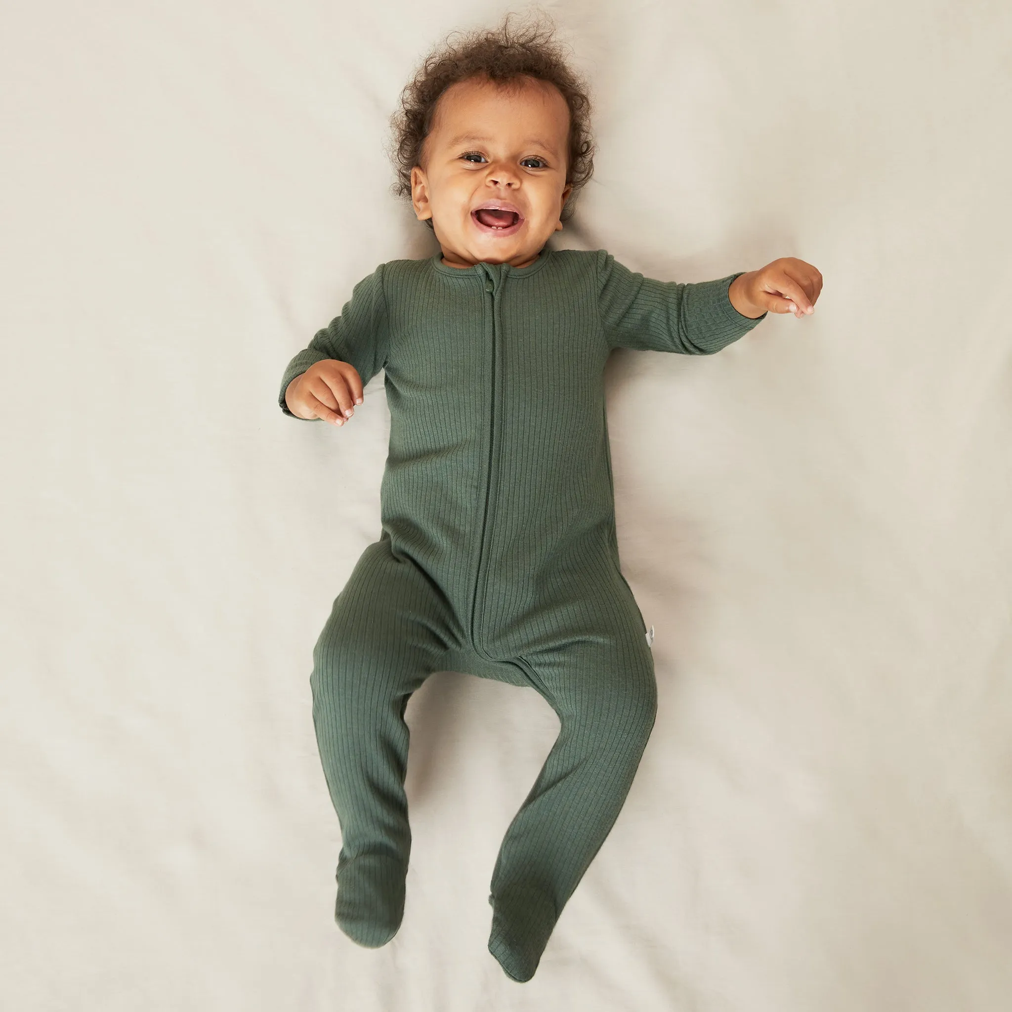 Ribbed Zip-Up Sleepsuit
