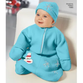 Simplicity Pattern 1565 Easy-to-sew bunting, romper and hats