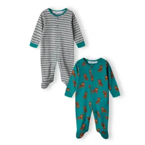 Sleepsuit Set (2 Sleepsuits) - Blue & Stripe